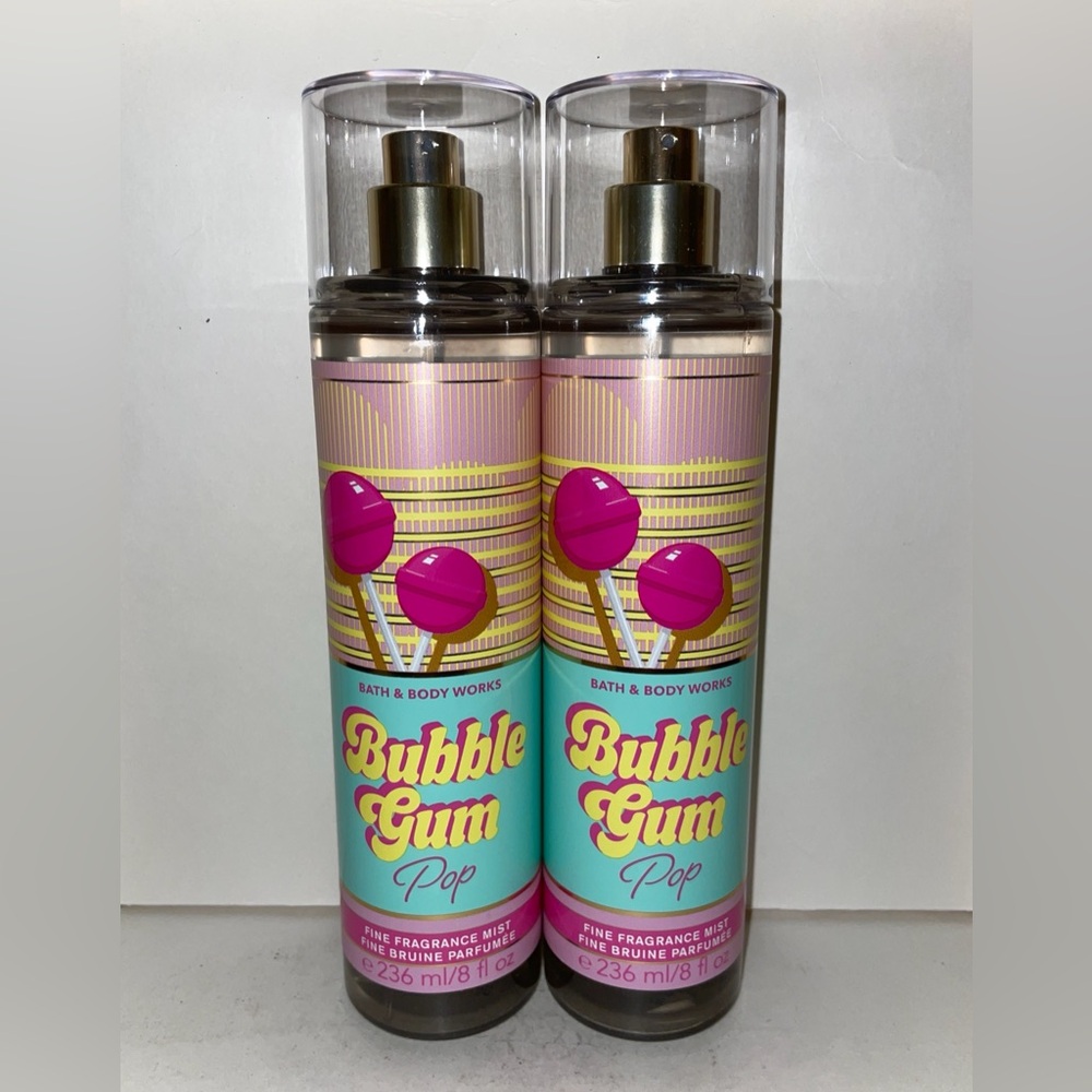 Bath & Body Works 2x Bubblegum Bubble Gum Pop Fragrance Mist 8oz Discontinue New